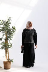 Denim flow shirt-dress