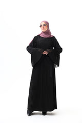 Pleated extension abaya