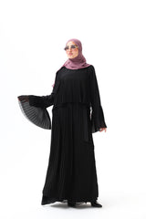 Pleated extension abaya