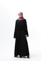 Pleated extension abaya