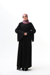 Pleated extension abaya