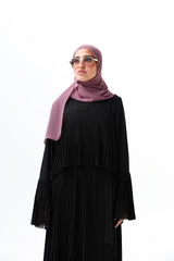 Pleated extension abaya