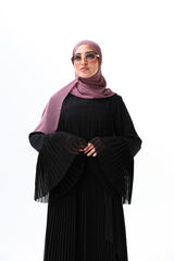 Pleated extension abaya